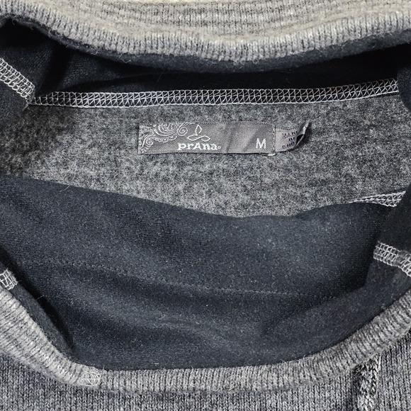 Prana Sweater Womens Medium Gray Wool Blend Lucia Mock Neck Pullover - Picture 7 of 8